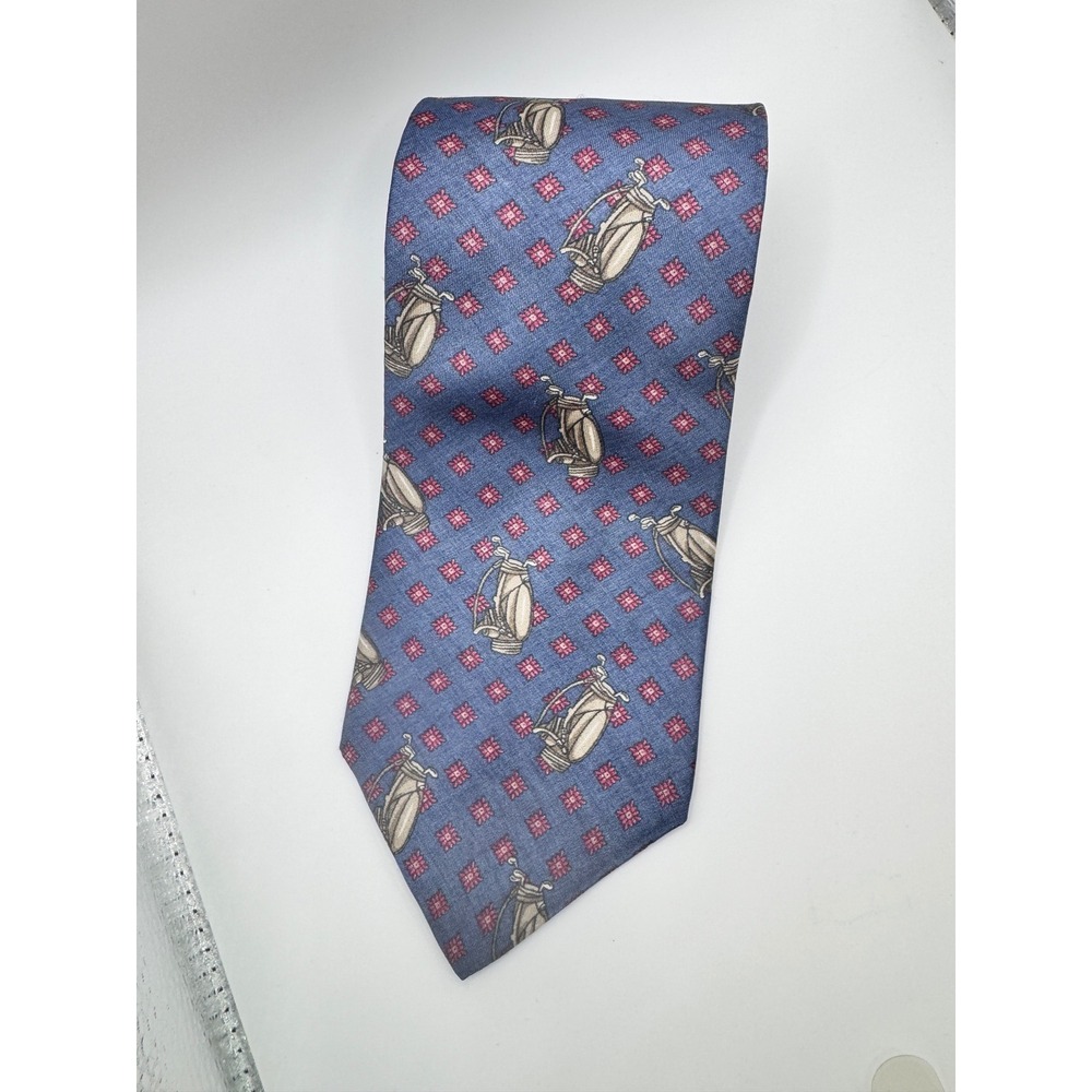 IZOD Golf‎ Bag Print Necktie Silk Mens Career Business Professional Accessory